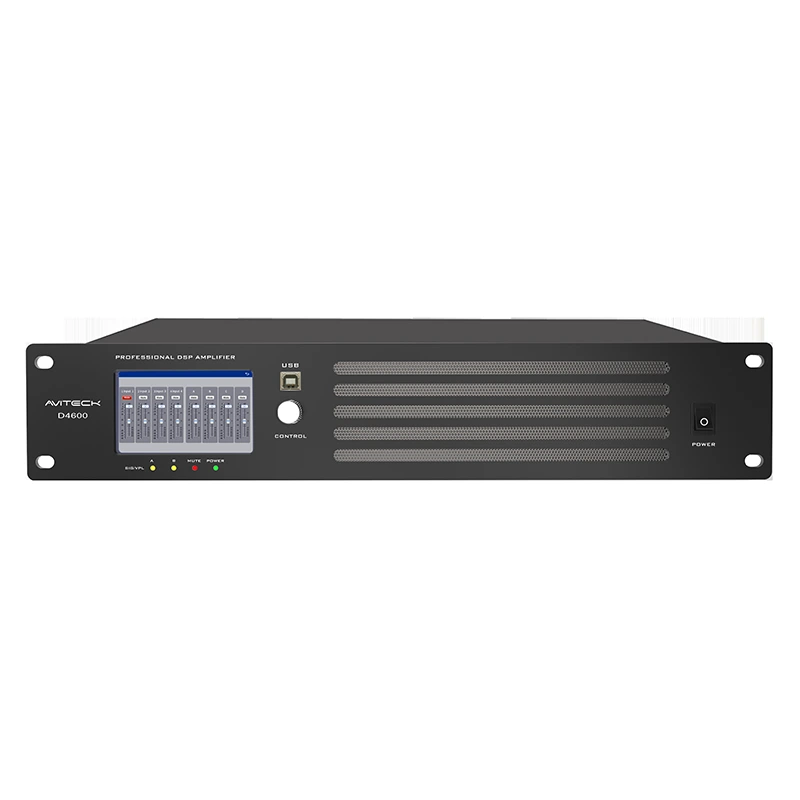 4 CH 600W 단테 DSP 네트워크 전원 증폭기